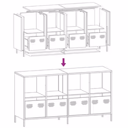 vidaXL Sideboard Olive Green 135x39x73.5 cm Cold-rolled Steel storage cabinet - pink - Additional view 10