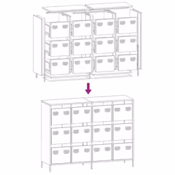 vidaXL Sideboard Black 135x39x103.5 cm Cold-rolled Steel storage cabinet - white - Additional view 10