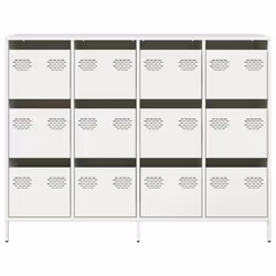 vidaXL Sideboard Black 135x39x103.5 cm Cold-rolled Steel storage cabinet - white - Additional view 4