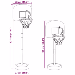 vidaXL Basketball Stand with Ball and Pump Adjustable Height Basketball Hoop