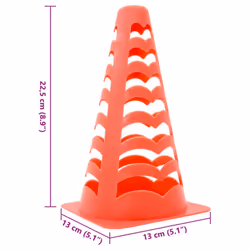 vidaXL Football Cones Soccer Training Cone Marker Cones 6 pcs Stackable Orange