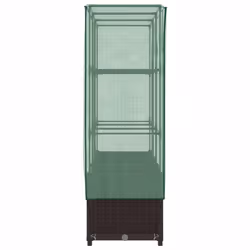 vidaXL Raised Bed with Greenhouse Cover Plant Box Garden Planter Rattan Look - brown, 120 x 40 x 138 cm - Additional view 4