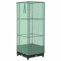 vidaXL Raised Bed with Greenhouse Cover Plant Box Garden Planter Rattan Look - black, 40 x 40 x 123 cm - Additional view 5