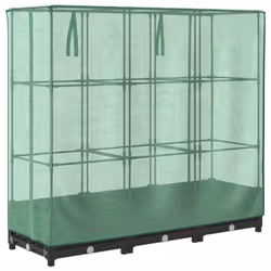 vidaXL Raised Bed with Greenhouse Cover Plant Box Garden Planter Rattan Look - black, 120 x 40 x 123 cm - Additional view 5