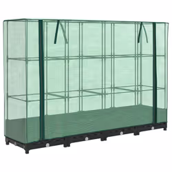 vidaXL Raised Bed with Greenhouse Cover Plant Box Garden Planter Rattan Look - black, 160 x 40 x 123 cm