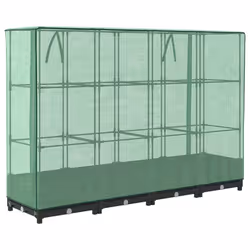 vidaXL Raised Bed with Greenhouse Cover Plant Box Garden Planter Rattan Look - black, 160 x 40 x 123 cm - Additional view 5
