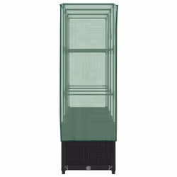 vidaXL Raised Bed with Greenhouse Cover Plant Box Garden Planter Rattan Look - black, 120 x 40 x 138 cm - Additional view 4