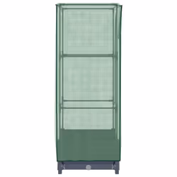 vidaXL Raised Bed with Greenhouse Cover Plant Box Garden Planter Rattan Look - blue grey, 40 x 40 x 123 cm - Additional view 4