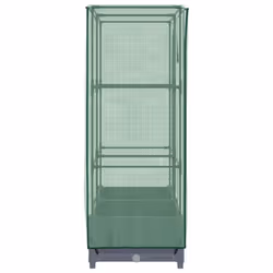 vidaXL Raised Bed with Greenhouse Cover Plant Box Garden Planter Rattan Look - blue grey, 80 x 40 x 123 cm - Additional view 4