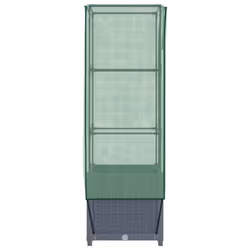vidaXL Raised Bed with Greenhouse Cover Plant Box Garden Planter Rattan Look - blue grey, 40 x 40 x 139 cm - Additional view 4