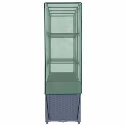 vidaXL Raised Bed with Greenhouse Cover Plant Box Garden Planter Rattan Look - blue grey - Additional view 4