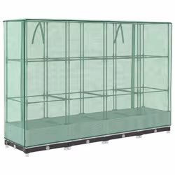 vidaXL Raised Bed with Greenhouse Cover Plant Box Garden Planter Rattan Look - white, 160 x 40 x 123 cm - Additional view 5