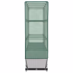 vidaXL Raised Bed with Greenhouse Cover Plant Box Garden Planter Rattan Look - white, 160 x 40 x 138 cm - Additional view 4