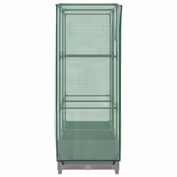 vidaXL Raised Bed with Greenhouse Cover Plant Box Garden Planter Rattan Look - light grey, 80 x 40 x 123 cm - Additional view 4