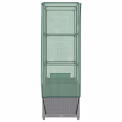 vidaXL Raised Bed with Greenhouse Cover Plant Box Garden Planter Rattan Look - light grey, 80 x 40 x 138 cm - Additional view 4