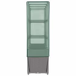 vidaXL Raised Bed with Greenhouse Cover Plant Box Garden Planter Rattan Look - light grey - Additional view 4