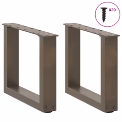 cm) vidaXL Coffee Table Legs Desk Legs Furniture Legs Bar Stand DIY U-Shaped Steel - natural, 40 x (30-31 - Additional view 2