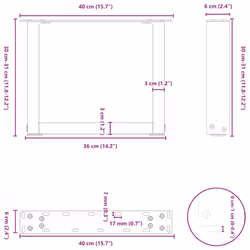 cm) vidaXL Coffee Table Legs Desk Legs Furniture Legs Bar Stand DIY U-Shaped Steel - natural, 40 x (30-31 - Additional view 3