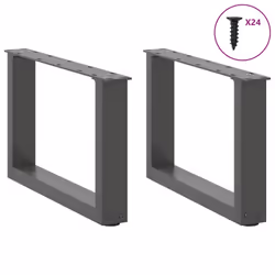 cm) vidaXL Coffee Table Legs Desk Legs Furniture Legs Bar Stand DIY U-Shaped Steel - anthracite, 50 x (30-31 - Additional view 2
