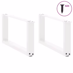 cm) vidaXL Coffee Table Legs Desk Legs Furniture Legs Bar Stand DIY U-Shaped Steel - white, 60 x (30-31 - Additional view 2