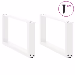 cm) vidaXL Coffee Table Legs Desk Legs Furniture Legs Bar Stand DIY U-Shaped Steel - white, 70 x (30-31 - Additional view 2