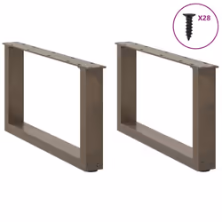 cm) vidaXL Coffee Table Legs Desk Legs Furniture Legs Bar Stand DIY U-Shaped Steel - natural, 70 x (30-31 - Additional view 2