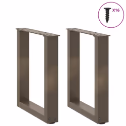 cm) vidaXL Coffee Table Legs Desk Legs Furniture Legs Bar Stand DIY U-Shaped Steel - natural, 28 x (42-43