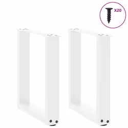 cm) vidaXL Coffee Table Legs Desk Legs Furniture Legs Bar Stand DIY U-Shaped Steel - white, 38 x (42-43 - Additional view 2