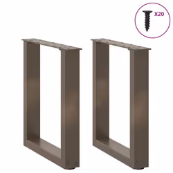 cm) vidaXL Coffee Table Legs Desk Legs Furniture Legs Bar Stand DIY U-Shaped Steel - natural, 38 x (42-43
