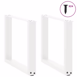 cm) vidaXL Coffee Table Legs Desk Legs Furniture Legs Bar Stand DIY U-Shaped Steel - white, 50 x (42-43 - Additional view 2