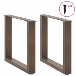 cm) vidaXL Coffee Table Legs Desk Legs Furniture Legs Bar Stand DIY U-Shaped Steel - natural, 50 x (42-43 - Additional view 2