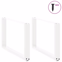 cm) vidaXL Coffee Table Legs Desk Legs Furniture Legs Bar Stand DIY U-Shaped Steel - white, 60 x (42-43 - Additional view 2