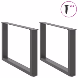 cm) vidaXL Coffee Table Legs Desk Legs Furniture Legs Bar Stand DIY U-Shaped Steel - anthracite, 60 x (42-43 - Additional view 2