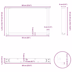 cm) vidaXL Coffee Table Legs Desk Legs Furniture Legs Bar Stand DIY U-Shaped Steel - anthracite, 60 x (42-43 - Additional view 9