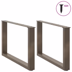 cm) vidaXL Coffee Table Legs Desk Legs Furniture Legs Bar Stand DIY U-Shaped Steel - natural, 60 x (42-43 - Additional view 2