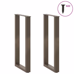cm) vidaXL Coffee Table Legs Desk Legs Furniture Legs Bar Stand DIY U-Shaped Steel - natural, 38 x (72-73 - Additional view 2