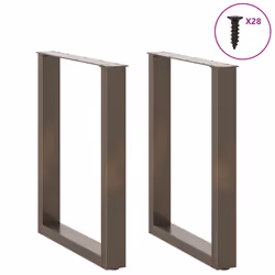 cm) vidaXL Coffee Table Legs Desk Legs Furniture Legs Bar Stand DIY U-Shaped Steel - natural, 70 x (72-73 - Additional view 2