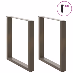 cm) vidaXL Coffee Table Legs Desk Legs Furniture Legs Bar Stand DIY U-Shaped Steel - natural, 80 x (72-73 - Additional view 2