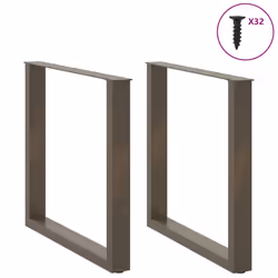 cm) vidaXL Coffee Table Legs Desk Legs Furniture Legs Bar Stand DIY U-Shaped Steel - natural, 90 x (72-73 - Additional view 2