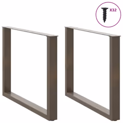 cm) vidaXL Coffee Table Legs Desk Legs Furniture Legs Bar Stand DIY U-Shaped Steel - natural, 100 x (72-73 - Additional view 2