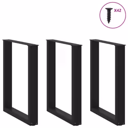 cm/ 3 pcs) vidaXL Coffee Table Legs Desk Legs Furniture Legs Bar Stand DIY U-Shaped Steel - black, 70 x (72-73 - Additional view 2