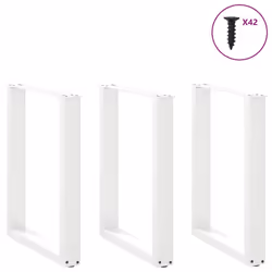 cm/ 3 pcs) vidaXL Coffee Table Legs Desk Legs Furniture Legs Bar Stand DIY U-Shaped Steel - white, 70 x (72-73 - Additional view 2