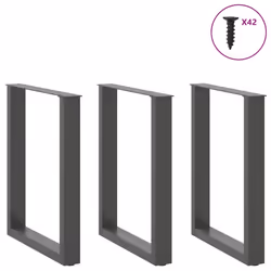 cm/ 3 pcs) vidaXL Coffee Table Legs Desk Legs Furniture Legs Bar Stand DIY U-Shaped Steel - anthracite, 70 x (72-73 - Additional view 2