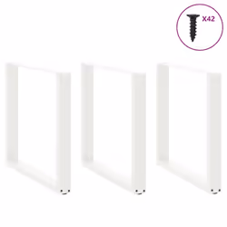 cm/ 3 pcs) vidaXL Coffee Table Legs Desk Legs Furniture Legs Bar Stand DIY U-Shaped Steel - white, 80 x (72-73 - Additional view 2