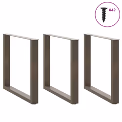 cm/ 3 pcs) vidaXL Coffee Table Legs Desk Legs Furniture Legs Bar Stand DIY U-Shaped Steel - natural, 80 x (72-73 - Additional view 2