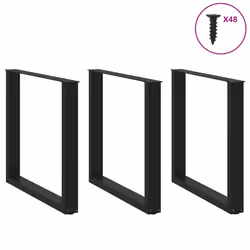 cm/ 3 pcs) vidaXL Coffee Table Legs Desk Legs Furniture Legs Bar Stand DIY U-Shaped Steel - black, 90 x (72-73 - Additional view 2
