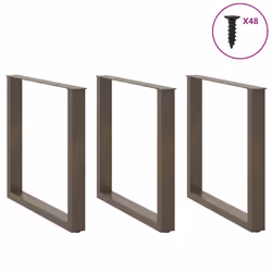 cm/ 3 pcs) vidaXL Coffee Table Legs Desk Legs Furniture Legs Bar Stand DIY U-Shaped Steel - natural, 90 x (72-73 - Additional view 2