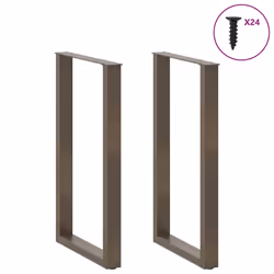 cm) vidaXL Coffee Table Legs Desk Legs Furniture Legs Bar Stand DIY U-Shaped Steel - natural, 60 x (100-101 - Additional view 2
