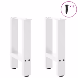 cm/ 1 pcs) vidaXL Coffee Table Legs Desk Legs Metal Furniture Legs Bar Stand DIY Steel - white, 28 x (42-43 - Additional view 2
