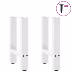 cm/ 1 pcs) vidaXL Coffee Table Legs Desk Legs Metal Furniture Legs Bar Stand DIY Steel - white, 38 x (42-43